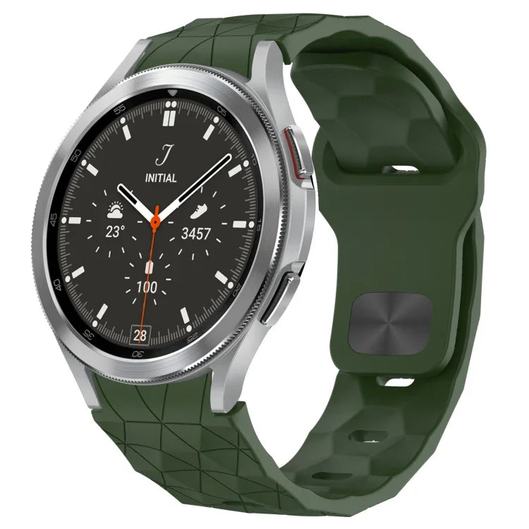 Dây đồng hồ silicone khóa ngược họa tiết bóng đá, cho Samsung Galaxy Watch 4 44mm, cho Samsung Galaxy Watch 4 40mm, cho Samsung Galaxy Watch 4 Classic 46mm, cho Samsung Galaxy Watch 4 Classic 42mm