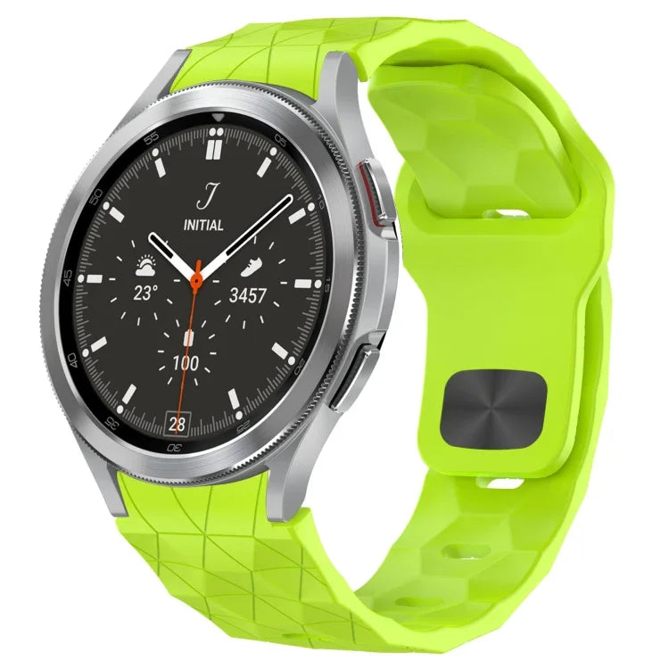Dây đồng hồ silicone khóa ngược họa tiết bóng đá, cho Samsung Galaxy Watch 4 44mm, cho Samsung Galaxy Watch 4 40mm, cho Samsung Galaxy Watch 4 Classic 46mm, cho Samsung Galaxy Watch 4 Classic 42mm