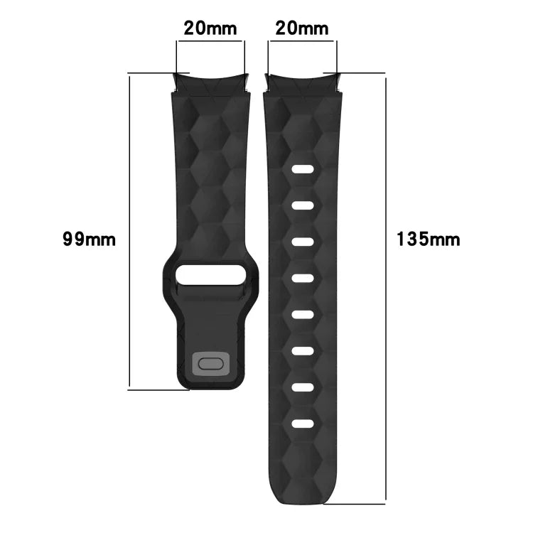 Dây đồng hồ silicone khóa ngược họa tiết bóng đá, cho Samsung Galaxy Watch 4 44mm, cho Samsung Galaxy Watch 4 40mm, cho Samsung Galaxy Watch 4 Classic 46mm, cho Samsung Galaxy Watch 4 Classic 42mm