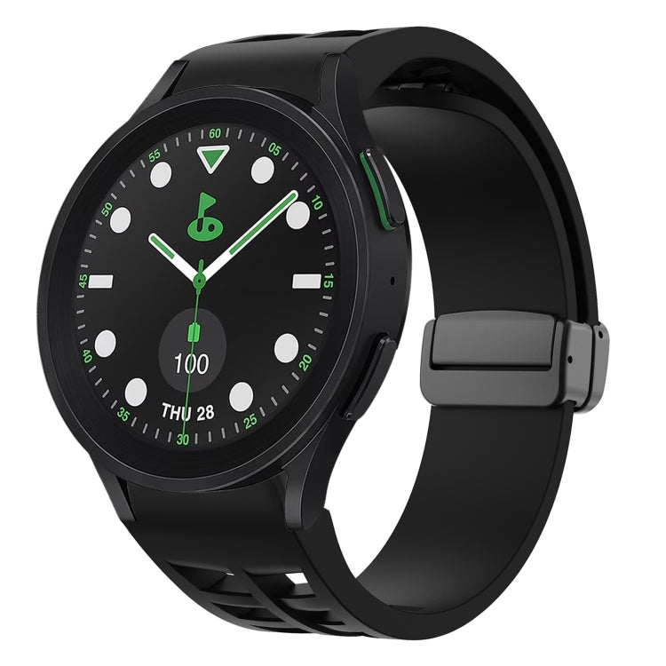 Dây đồng hồ silicone khóa gập từ tính màu đen Richard, dành cho Samsung Galaxy Watch 6 40 / 44mm, dành cho Samsung Galaxy Watch 5 Pro Golf Edition, dành cho Samsung Galaxy Watch 5 Golf Edition