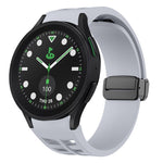 Dây đồng hồ silicone khóa gập từ tính màu đen Richard, dành cho Samsung Galaxy Watch 6 40 / 44mm, dành cho Samsung Galaxy Watch 5 Pro Golf Edition, dành cho Samsung Galaxy Watch 5 Golf Edition