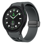 Dây đồng hồ silicone khóa gập từ tính màu đen Richard, dành cho Samsung Galaxy Watch 6 40 / 44mm, dành cho Samsung Galaxy Watch 5 Pro Golf Edition, dành cho Samsung Galaxy Watch 5 Golf Edition