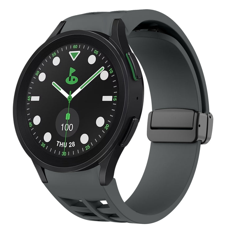 Dây đồng hồ silicone khóa gập từ tính màu đen Richard, dành cho Samsung Galaxy Watch 6 40 / 44mm, dành cho Samsung Galaxy Watch 5 Pro Golf Edition, dành cho Samsung Galaxy Watch 5 Golf Edition