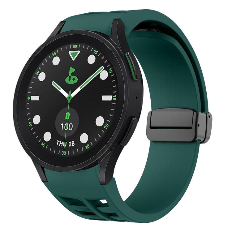 Dây đồng hồ silicone khóa gập từ tính màu đen Richard, dành cho Samsung Galaxy Watch 6 40 / 44mm, dành cho Samsung Galaxy Watch 5 Pro Golf Edition, dành cho Samsung Galaxy Watch 5 Golf Edition