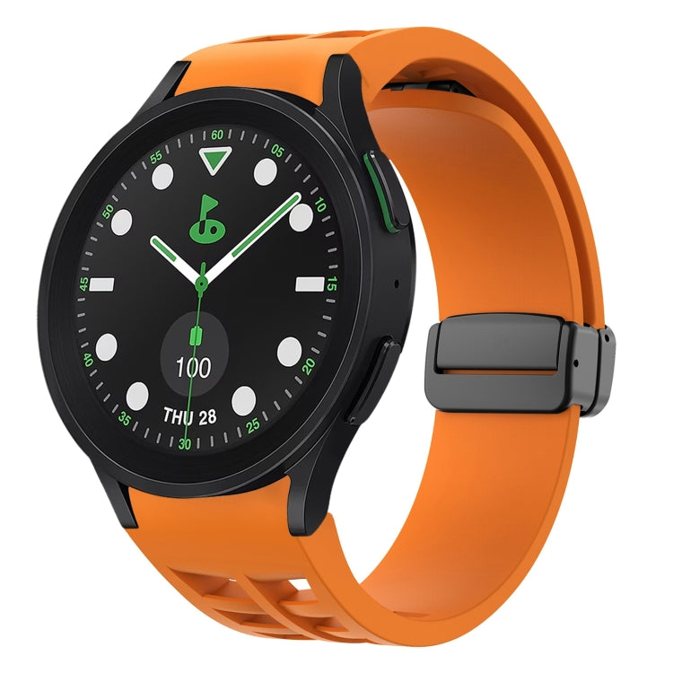 Dây đồng hồ silicone khóa gập từ tính màu đen Richard, dành cho Samsung Galaxy Watch 6 40 / 44mm, dành cho Samsung Galaxy Watch 5 Pro Golf Edition, dành cho Samsung Galaxy Watch 5 Golf Edition