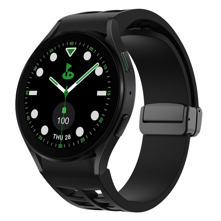 Dây đồng hồ silicone khóa gập từ tính màu đen Richard, dành cho Samsung Galaxy Watch 6 40 / 44mm, dành cho Samsung Galaxy Watch 5 Pro Golf Edition, dành cho Samsung Galaxy Watch 5 Golf Edition