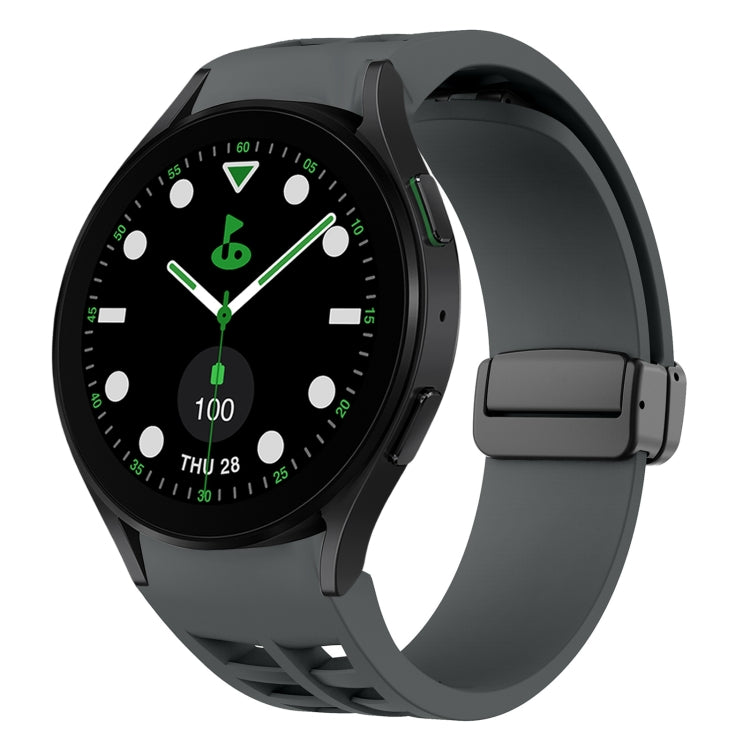 Dây đồng hồ silicone khóa gập từ tính màu đen Richard, dành cho Samsung Galaxy Watch 6 40 / 44mm, dành cho Samsung Galaxy Watch 5 Pro Golf Edition, dành cho Samsung Galaxy Watch 5 Golf Edition