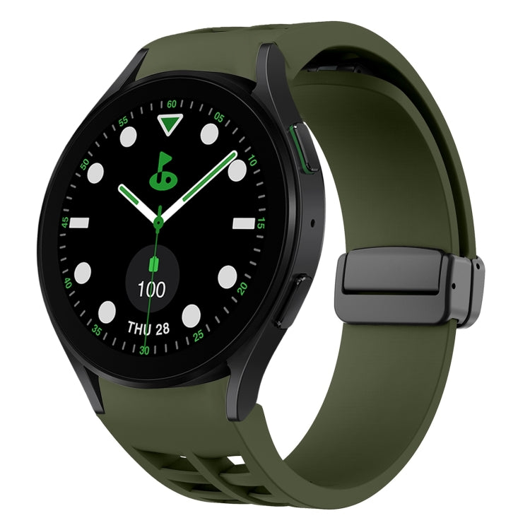 Dây đồng hồ silicone khóa gập từ tính màu đen Richard, dành cho Samsung Galaxy Watch 6 40 / 44mm, dành cho Samsung Galaxy Watch 5 Pro Golf Edition, dành cho Samsung Galaxy Watch 5 Golf Edition