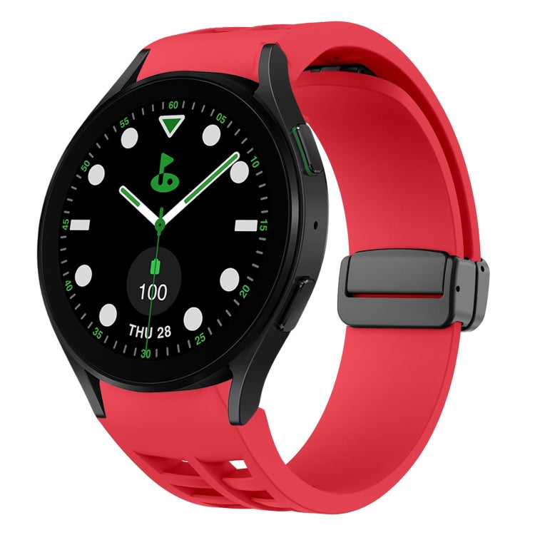 Dây đồng hồ silicone khóa gập từ tính màu đen Richard, dành cho Samsung Galaxy Watch 6 40 / 44mm, dành cho Samsung Galaxy Watch 5 Pro Golf Edition, dành cho Samsung Galaxy Watch 5 Golf Edition