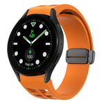 Dây đồng hồ silicone khóa gập từ tính màu đen Richard, dành cho Samsung Galaxy Watch 6 40 / 44mm, dành cho Samsung Galaxy Watch 5 Pro Golf Edition, dành cho Samsung Galaxy Watch 5 Golf Edition