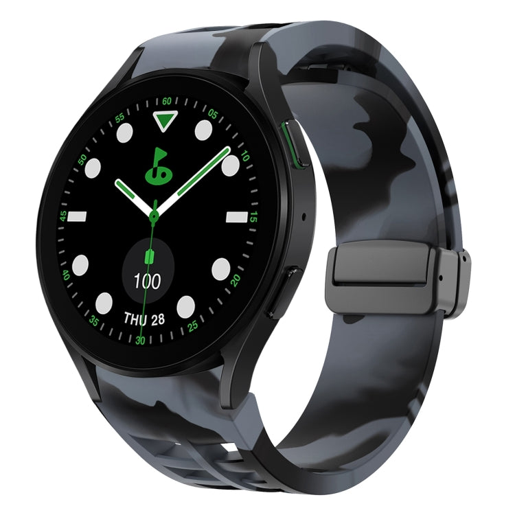 Dây đồng hồ silicone khóa gập từ tính màu đen Richard, dành cho Samsung Galaxy Watch 6 40 / 44mm, dành cho Samsung Galaxy Watch 5 Pro Golf Edition, dành cho Samsung Galaxy Watch 5 Golf Edition