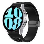 Dây đồng hồ silicone khóa gập từ tính màu đen Richard, dành cho Samsung Galaxy Watch 6 40 / 44mm, dành cho Samsung Galaxy Watch 5 Pro Golf Edition, dành cho Samsung Galaxy Watch 5 Golf Edition