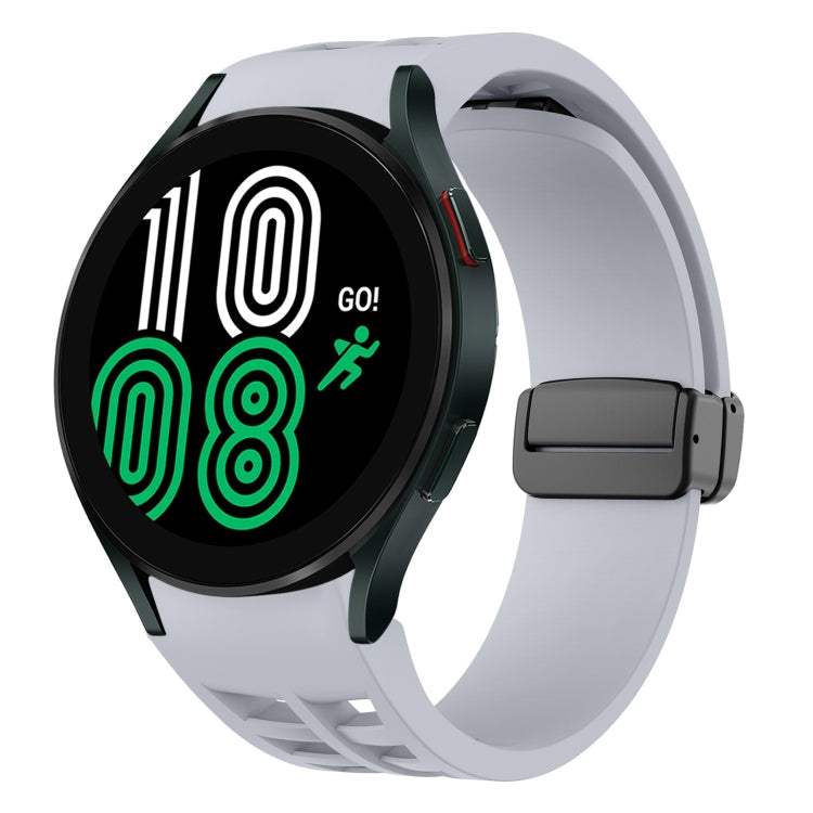 Richard Magnetic Folding Black Buckle Silicone Watch Band, For Samsung Galaxy Watch 5 40 / 44mm, For Sansung Galaxy Watch 5 Pro 45mm, Fou Samsung Galaxy Watch 4 40 / 44mm