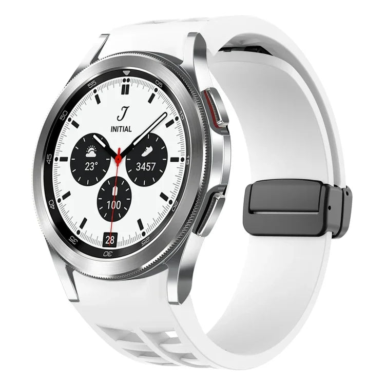 Dây đồng hồ silicone khóa gập nam châm Richard màu đen, cho Samsung Galaxy Watch 4 classic 42 / 46mm