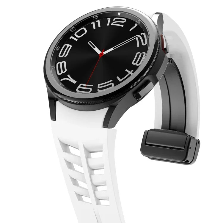 Dây đồng hồ silicone khóa gập nam châm Richard màu đen, cho Samsung Galaxy Watch 4 classic 42 / 46mm