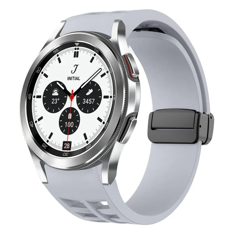 Dây đồng hồ silicone khóa gập nam châm Richard màu đen, cho Samsung Galaxy Watch 4 classic 42 / 46mm