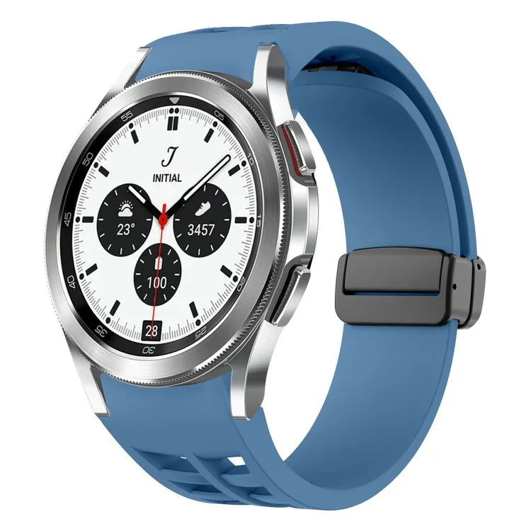 Dây đồng hồ silicone khóa gập nam châm Richard màu đen, cho Samsung Galaxy Watch 4 classic 42 / 46mm