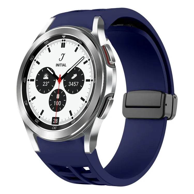 Dây đồng hồ silicone khóa gập nam châm Richard màu đen, cho Samsung Galaxy Watch 4 classic 42 / 46mm