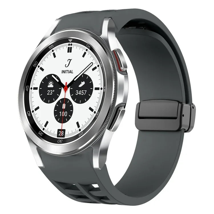 Dây đồng hồ silicone khóa gập nam châm Richard màu đen, cho Samsung Galaxy Watch 4 classic 42 / 46mm