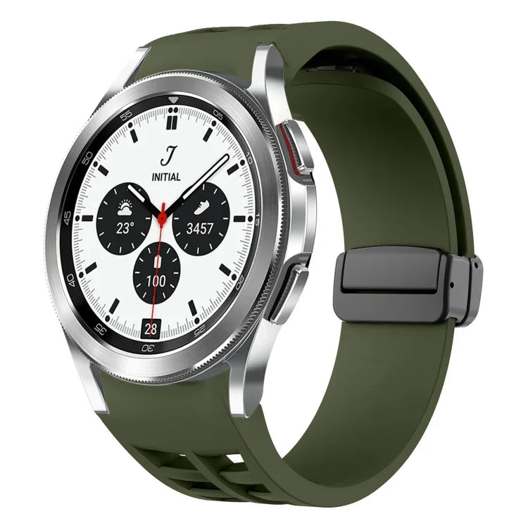 Dây đồng hồ silicone khóa gập nam châm Richard màu đen, cho Samsung Galaxy Watch 4 classic 42 / 46mm