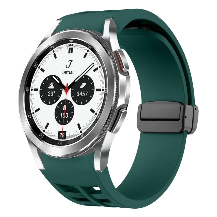 Dây đồng hồ silicone khóa gập nam châm Richard màu đen, cho Samsung Galaxy Watch 4 classic 42 / 46mm