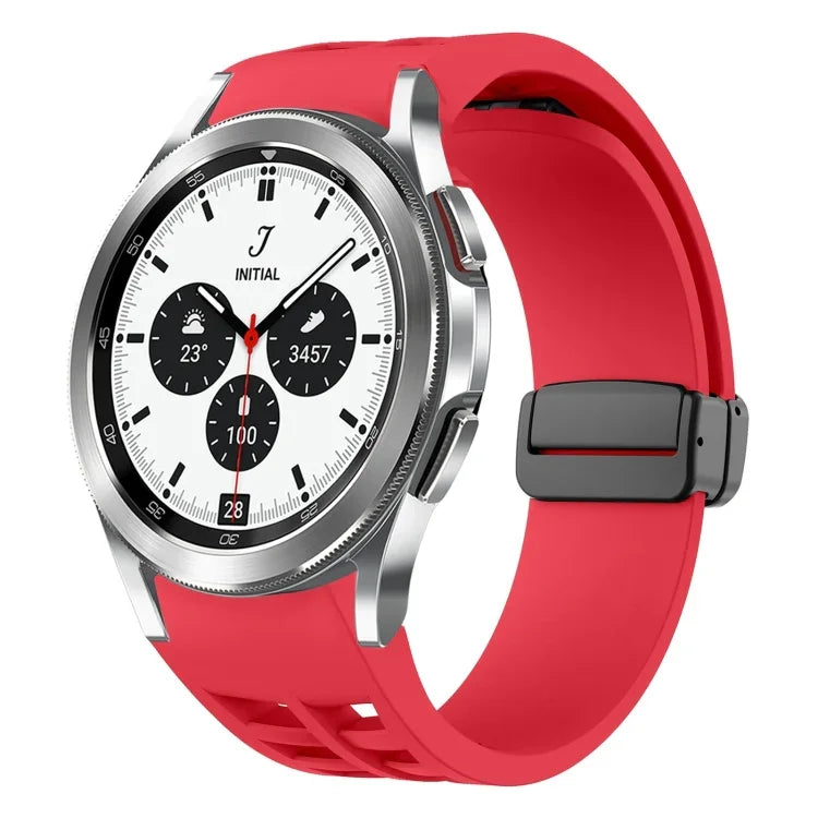 Dây đồng hồ silicone khóa gập nam châm Richard màu đen, cho Samsung Galaxy Watch 4 classic 42 / 46mm