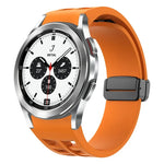 Dây đồng hồ silicone khóa gập nam châm Richard màu đen, cho Samsung Galaxy Watch 4 classic 42 / 46mm