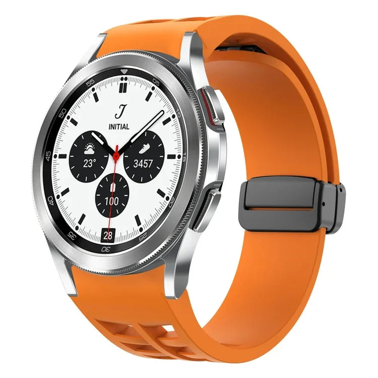 Dây đồng hồ silicone khóa gập nam châm Richard màu đen, cho Samsung Galaxy Watch 4 classic 42 / 46mm