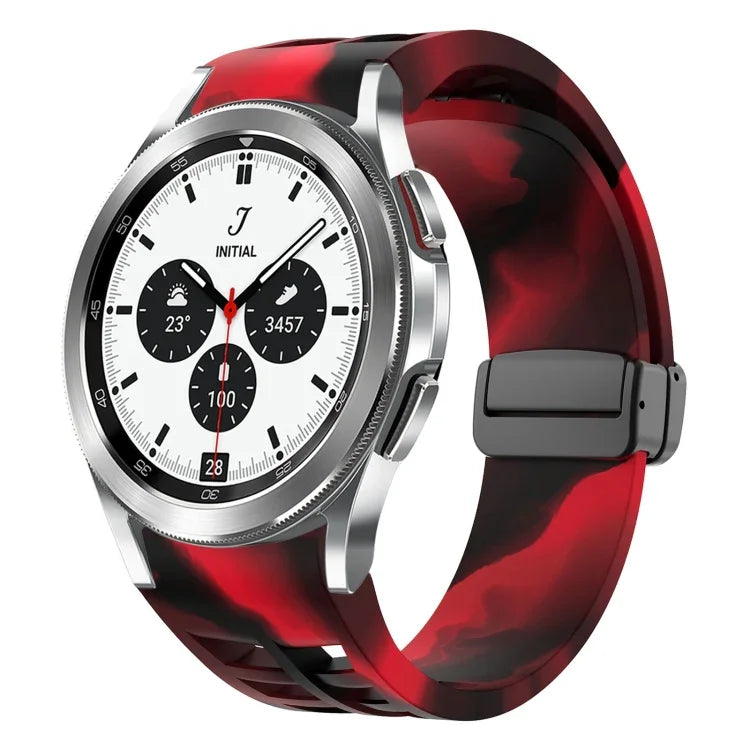 Dây đồng hồ silicone khóa gập nam châm Richard màu đen, cho Samsung Galaxy Watch 4 classic 42 / 46mm