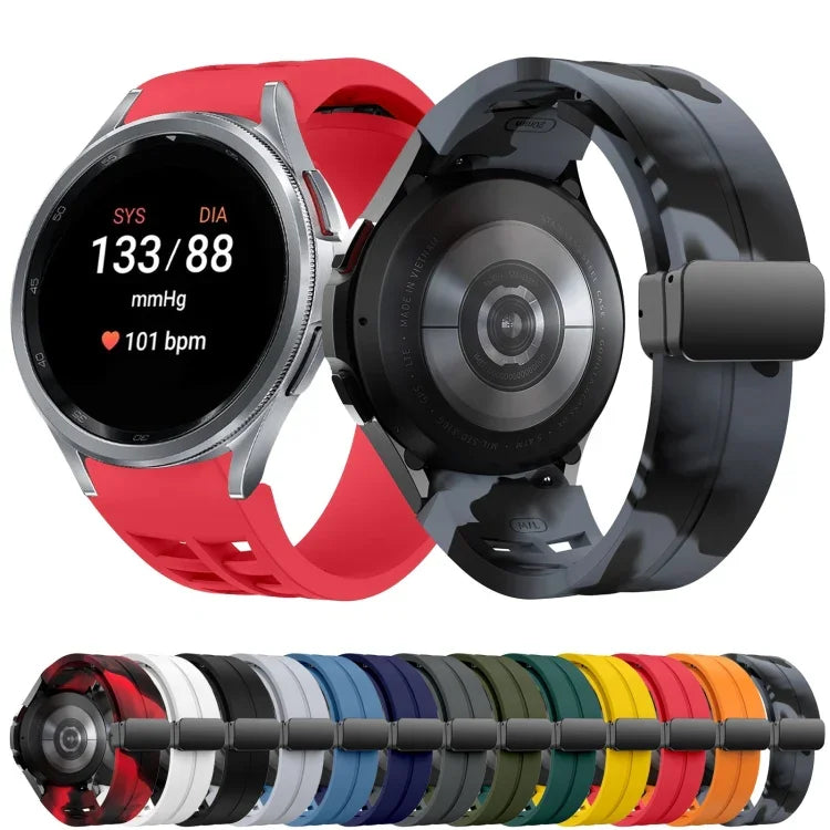 Dây đồng hồ silicone khóa gập nam châm Richard màu đen, cho Samsung Galaxy Watch 4 classic 42 / 46mm