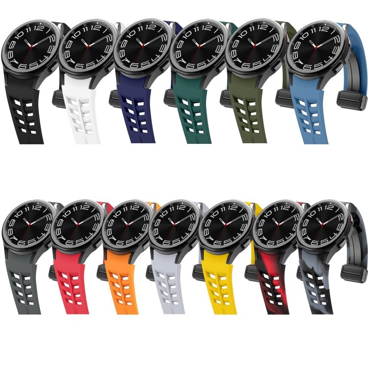 Dây đồng hồ silicone khóa gập từ tính màu đen Richard, dành cho Samsung Galaxy Watch 6 40 / 44mm, dành cho Samsung Galaxy Watch 5 Pro Golf Edition, dành cho Samsung Galaxy Watch 5 Golf Edition