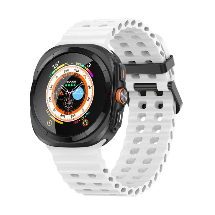 Dây đồng hồ silicone lỗ đôi Ocean, cho Samsung Galaxy Watch Ultra 47mm / Ultra 2025