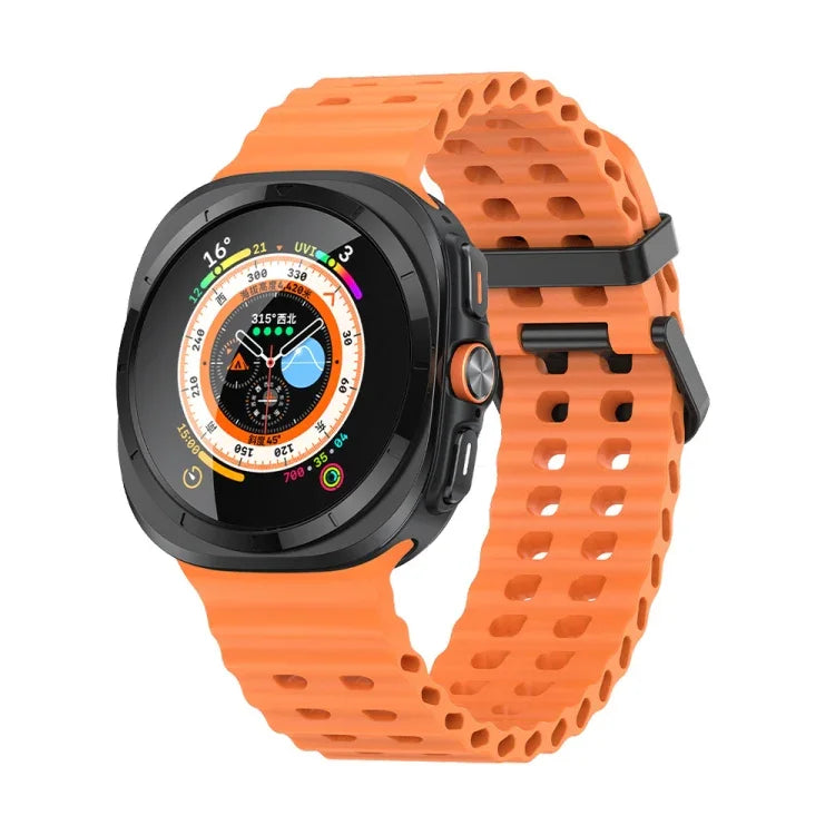 Dây đồng hồ silicone lỗ đôi Ocean, cho Samsung Galaxy Watch Ultra 47mm / Ultra 2025