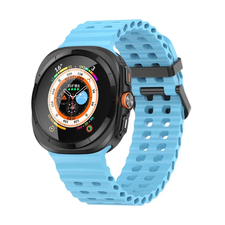 Dây đồng hồ silicone lỗ đôi Ocean, cho Samsung Galaxy Watch Ultra 47mm / Ultra 2025