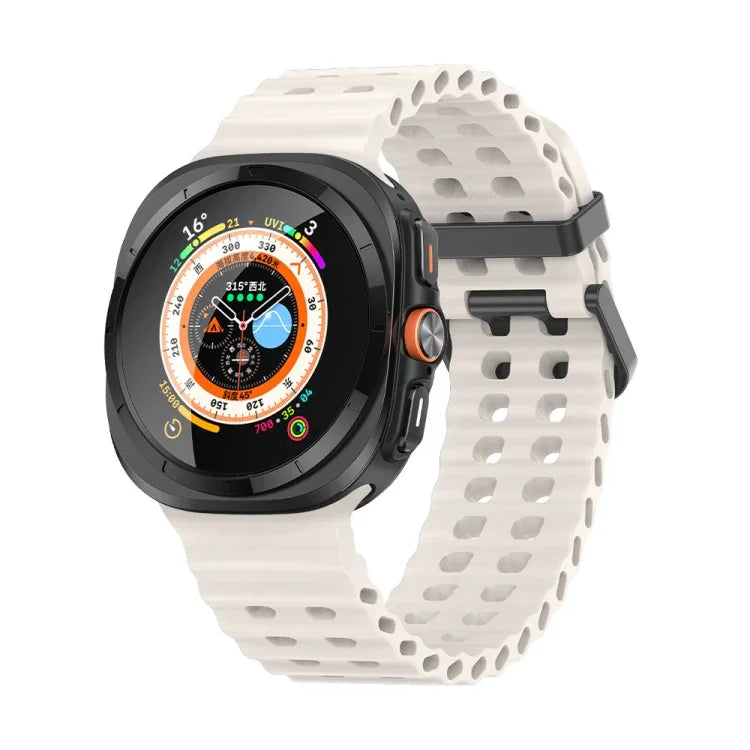 Dây đồng hồ silicone lỗ đôi Ocean, cho Samsung Galaxy Watch Ultra 47mm / Ultra 2025
