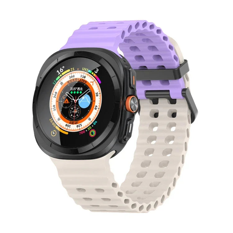 Dây đồng hồ silicone lỗ đôi Ocean, cho Samsung Galaxy Watch Ultra 47mm / Ultra 2025