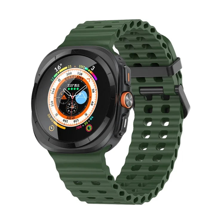 Dây đồng hồ silicone lỗ đôi Ocean, cho Samsung Galaxy Watch Ultra 47mm / Ultra 2025