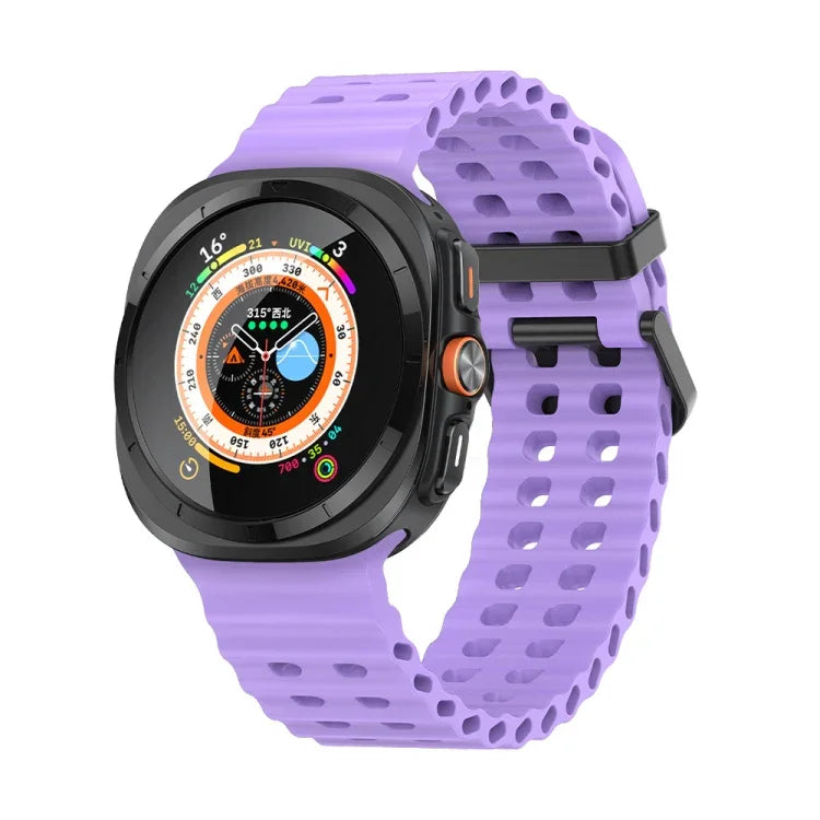 Dây đồng hồ silicone lỗ đôi Ocean, cho Samsung Galaxy Watch Ultra 47mm / Ultra 2025