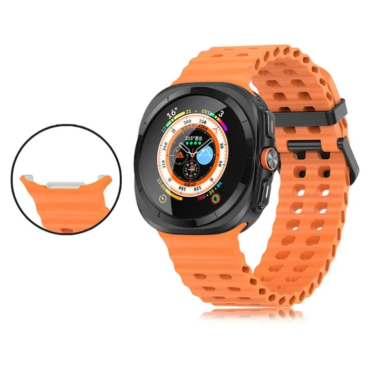 Dây đồng hồ silicone lỗ đôi Ocean, cho Samsung Galaxy Watch Ultra 47mm / Ultra 2025