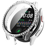 Ốp bảo vệ đồng hồ tích hợp PC kim cương hàng đơn + phim cường lực, cho Samsung Galaxy Watch 7 44mm, cho Samsung Galaxy Watch 7 40mm