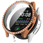Ốp bảo vệ đồng hồ tích hợp PC kim cương hàng đơn + phim cường lực, cho Samsung Galaxy Watch 7 44mm, cho Samsung Galaxy Watch 7 40mm