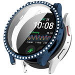 Ốp bảo vệ đồng hồ tích hợp PC kim cương hàng đơn + phim cường lực, cho Samsung Galaxy Watch 7 44mm, cho Samsung Galaxy Watch 7 40mm