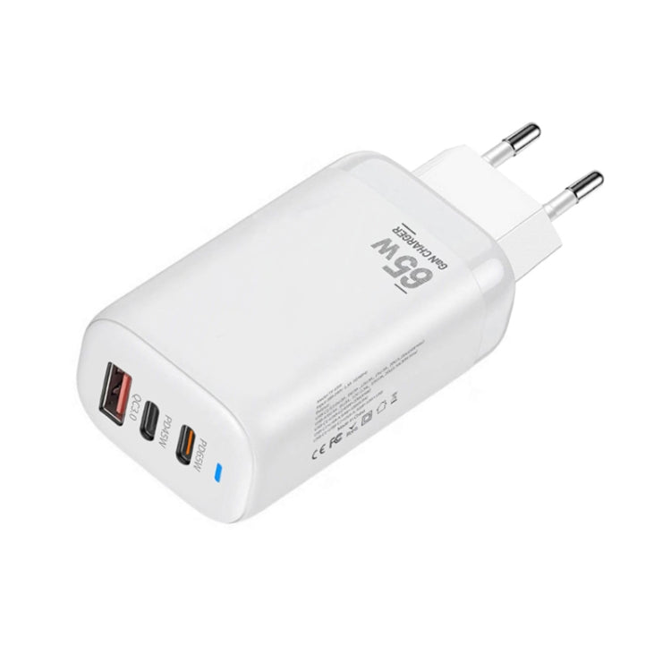 Adapter laptop / tablet GaN PD65W 65W cổng đôi USB-C+USB-A TE, phích cắm EU
