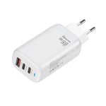 Adapter laptop / tablet GaN PD65W 65W cổng đôi USB-C+USB-A TE, phích cắm EU
