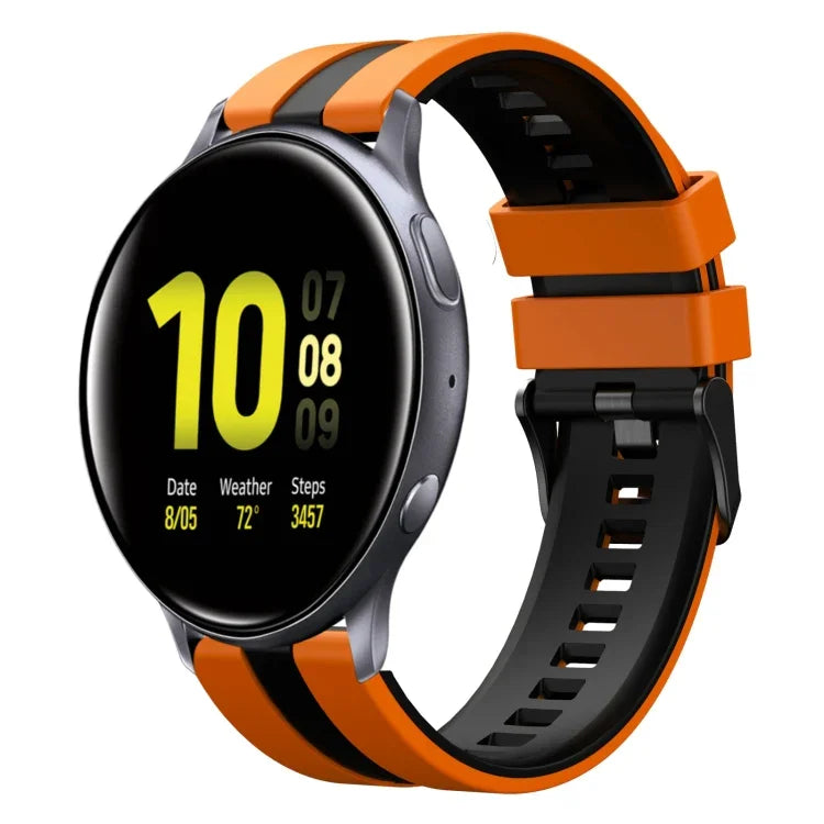 Dây đồng hồ silicone thể thao hai màu 20mm, Dành cho Samsung Galaxy Watch 4 Classic 42mm, Dành cho Samsung Galaxy Watch Active 2 44mm, Dành cho Samsung Galaxy Watch Active 2 40mm
