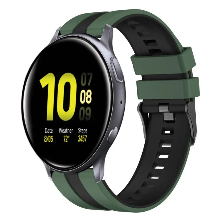 Dây đồng hồ silicone thể thao hai màu 20mm, Dành cho Samsung Galaxy Watch 4 Classic 42mm, Dành cho Samsung Galaxy Watch Active 2 44mm, Dành cho Samsung Galaxy Watch Active 2 40mm