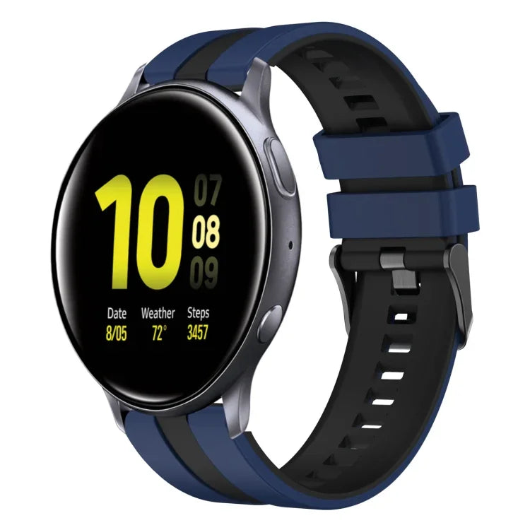 Dây đồng hồ silicone thể thao hai màu 20mm, Dành cho Samsung Galaxy Watch 4 Classic 42mm, Dành cho Samsung Galaxy Watch Active 2 44mm, Dành cho Samsung Galaxy Watch Active 2 40mm