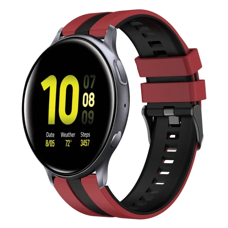Dây đồng hồ silicone thể thao hai màu 20mm, Dành cho Samsung Galaxy Watch 4 Classic 42mm, Dành cho Samsung Galaxy Watch Active 2 44mm, Dành cho Samsung Galaxy Watch Active 2 40mm