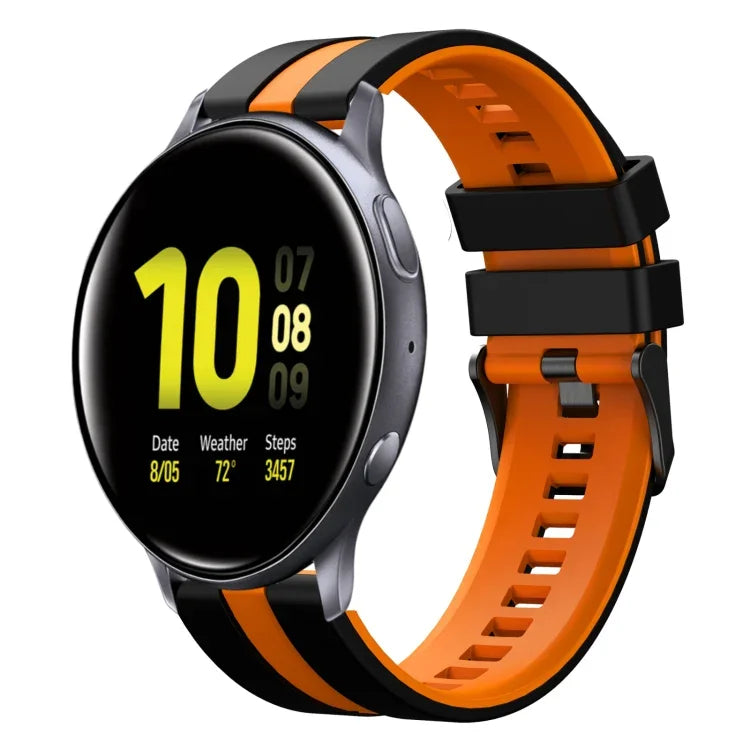 Dây đồng hồ silicone thể thao hai màu 20mm, Dành cho Samsung Galaxy Watch 4 Classic 42mm, Dành cho Samsung Galaxy Watch Active 2 44mm, Dành cho Samsung Galaxy Watch Active 2 40mm