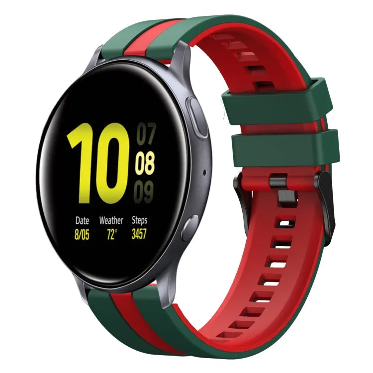 Dây đồng hồ silicone thể thao hai màu 20mm, Dành cho Samsung Galaxy Watch 4 Classic 42mm, Dành cho Samsung Galaxy Watch Active 2 44mm, Dành cho Samsung Galaxy Watch Active 2 40mm
